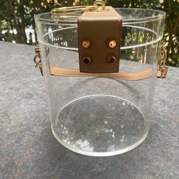 Acrylic and Leather Cylindrical Stadium Purse - Picture 6 of 10